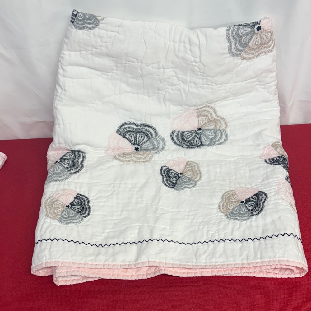 Pottery Barn Baby Crib Floral Bedding  in Pink and White